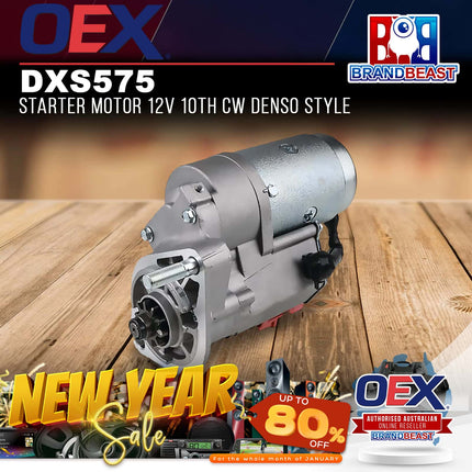 OEX DXS575 Starter Motor 12V 10Th CW Denso Style