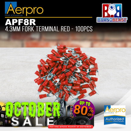 Aerpro APF8R 4.3mm Fork Terminal Red - 100pcs