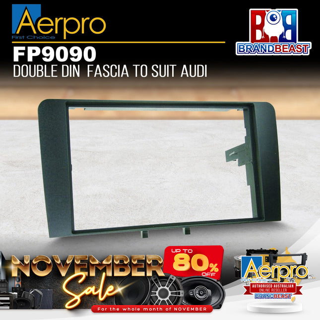 Aerpro FP9090 Double DIN Black Facia Kit Suit Audi A3 (8P) 2003 - 2012