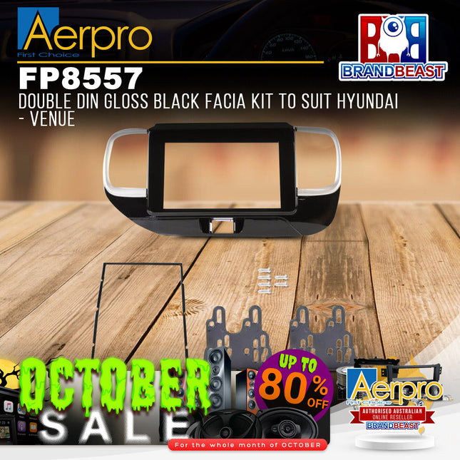 Aerpro FP8557 Double DIN Gloss Black Facia Kit to Suit Hyundai - Venue