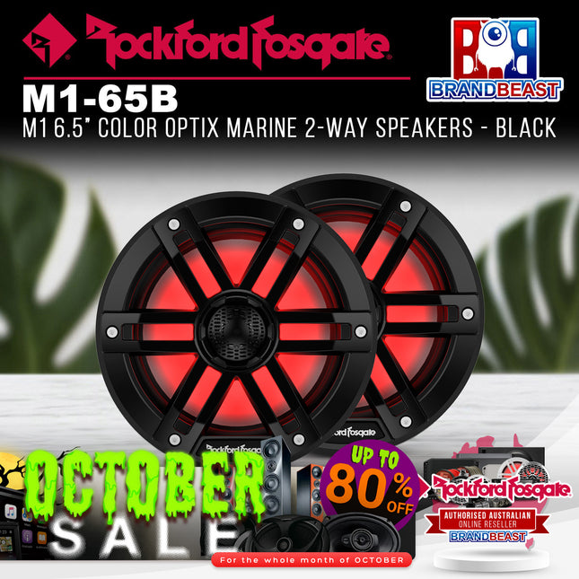 Rockford Fosgate M1-65B M1 6.5" Color Optix Marine 2-Way Speakers - Black