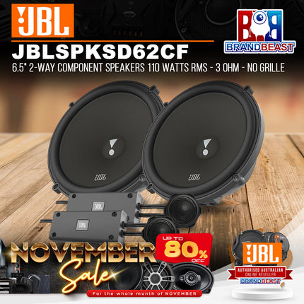JBL Stadium 62CF 6.5" 2-Way Component Speakers 110 Watts RMS - 3 Ohm - No Grille