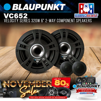 BLAUPUNKT VC 652 Velocity Series 320W 6" 2-Way Component Speakers