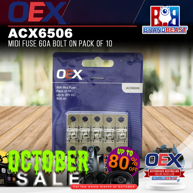 OEX ACX6506 Midi Fuse 60A Bolt On - Pack of 10