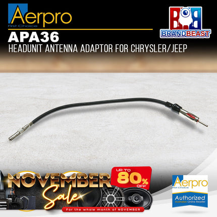 Aerpro APA36 Headunit Antenna Adaptor to Suit Chrysler/Jeep/Holden/Dodge Vehicle