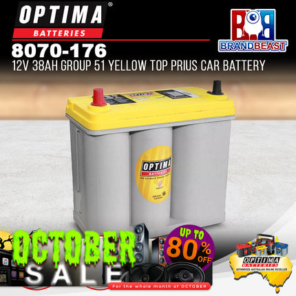 Optima 8070-176 12V 38Ah Group 51 Yellow Top Prius Car Battery