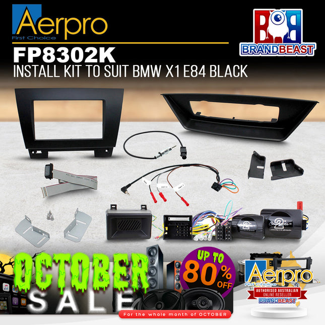 Aerpro FP8302K Double DIN Headunit Installation Kit Suit BMW X1 E84 - Black