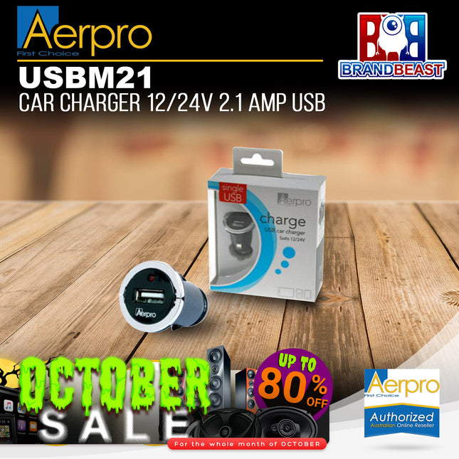 Aerpro USBM21 12/24v 2.1 Amp USB Car Charger