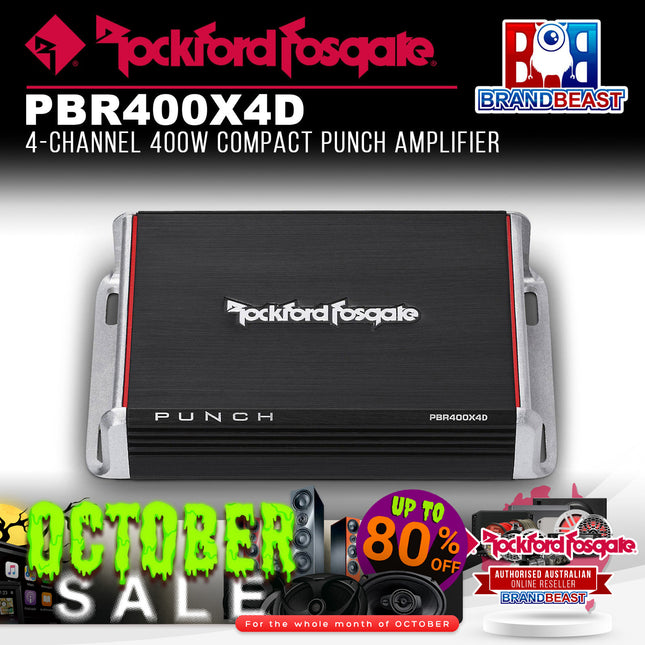 Rockford Fosgate PBR400X4D Punch 400 Watt Full-Range 4-Channel Amplifier