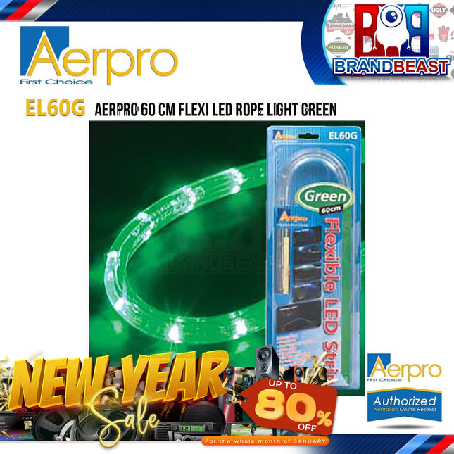 Aerpro EL60G 60cm Green Flexi LED Rope Light