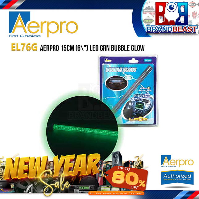 Aerpro EL76G 6&quot; Green LED Light Dual Bubble Glow