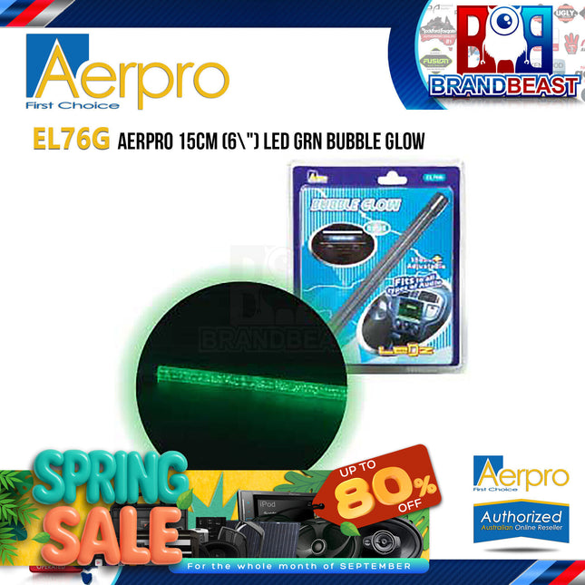 Aerpro EL76G 6" Green LED Light Dual Bubble Glow