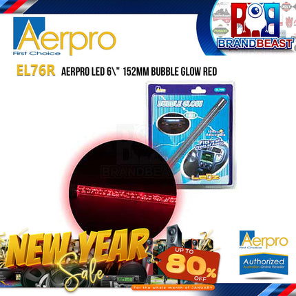 Aerpro EL76R 6&quot; Red LED Light Dual Bubble Glow