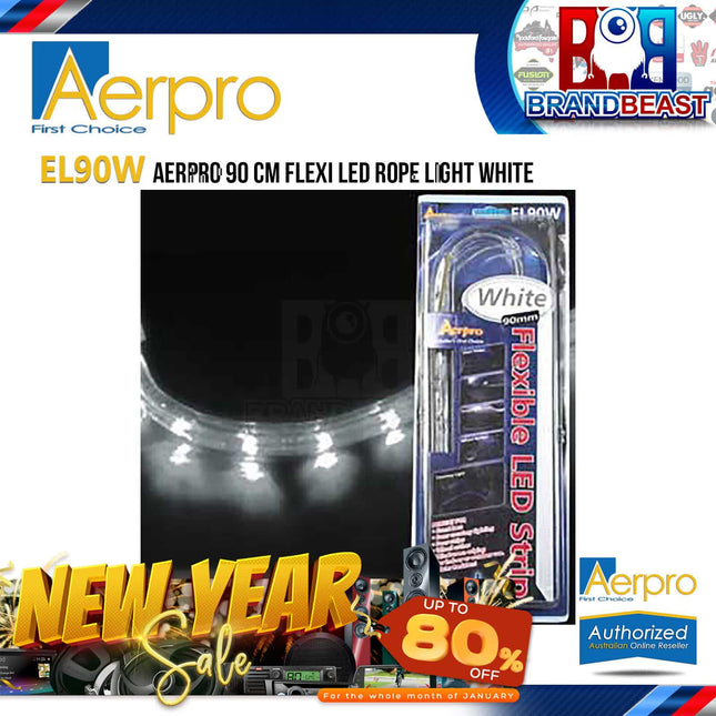 Aerpro EL90W 90cm White Flexi LED Rope Light