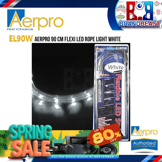 Aerpro EL90W 90cm White Flexi LED Rope Light
