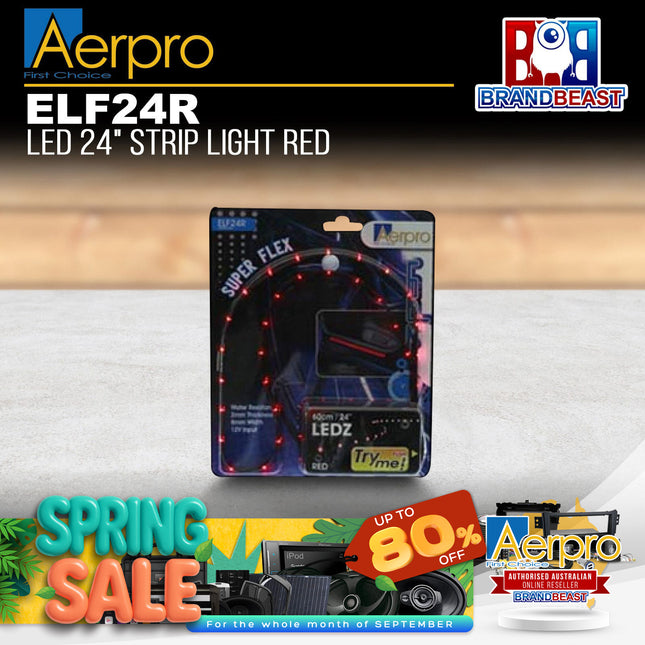 Aerpro ELF24R 24" 610mm Flexible LED Strip Light - Red