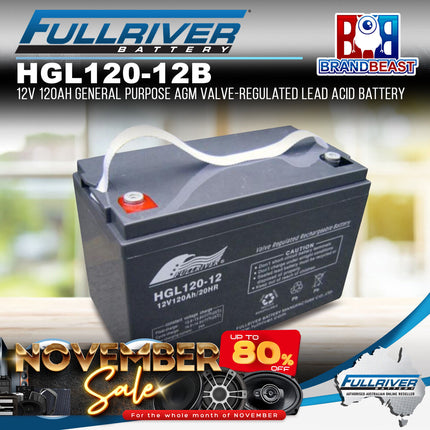 Fullriver HGL120-12B HGL Series 12V 120Ah AGM Valve-Regulated Lead Acid Battery