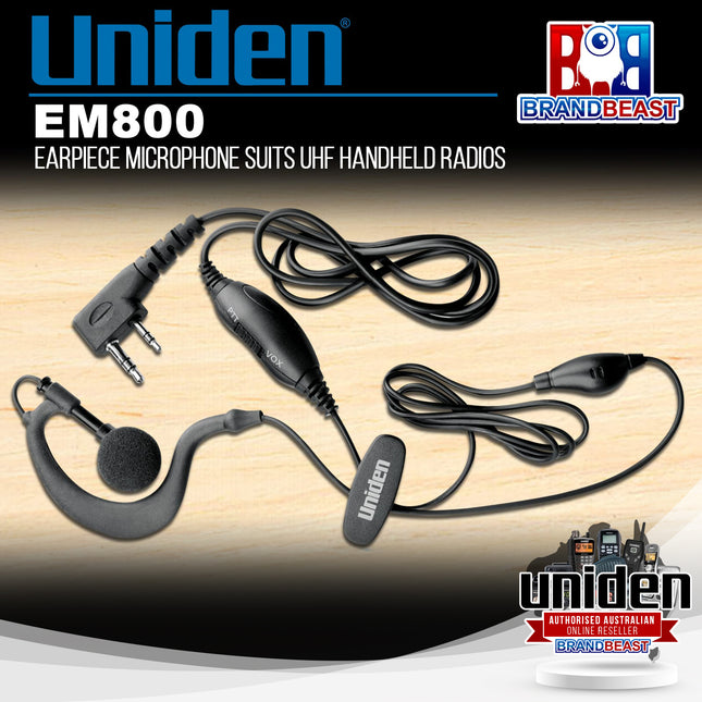 Uniden EM800 Handheld Radio Earpiece Microphone Suit UH810S/UH820S/UH835S/UH850S