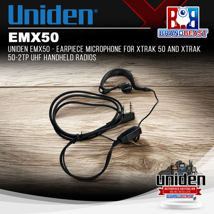UNIDEN EMX50 - Earpiece Microphone for XTRAK 50 and XTRAK 50-2TP UHF Handheld Radios