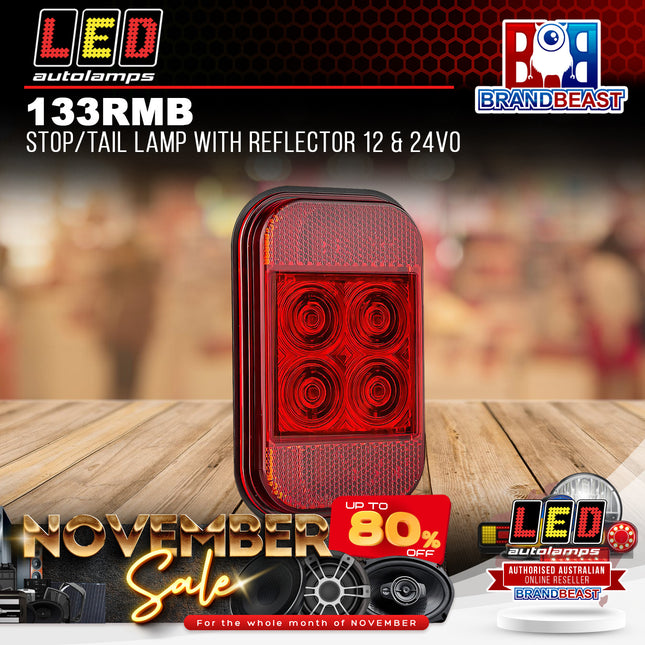 LED Autolamps 133RMB Stop/Tail Lamp With Reflector 12 & 24Vo