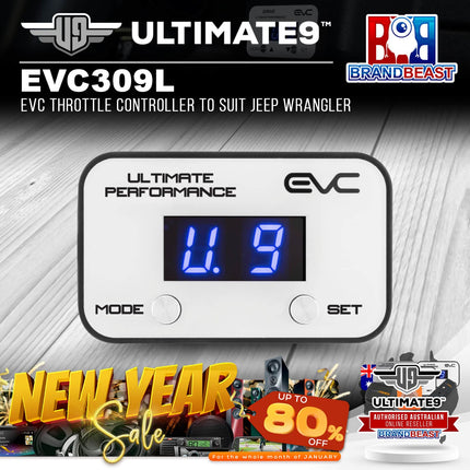 Ultimate9 EVC309L EVC Throttle Controller to Suit Jeep Wrangler