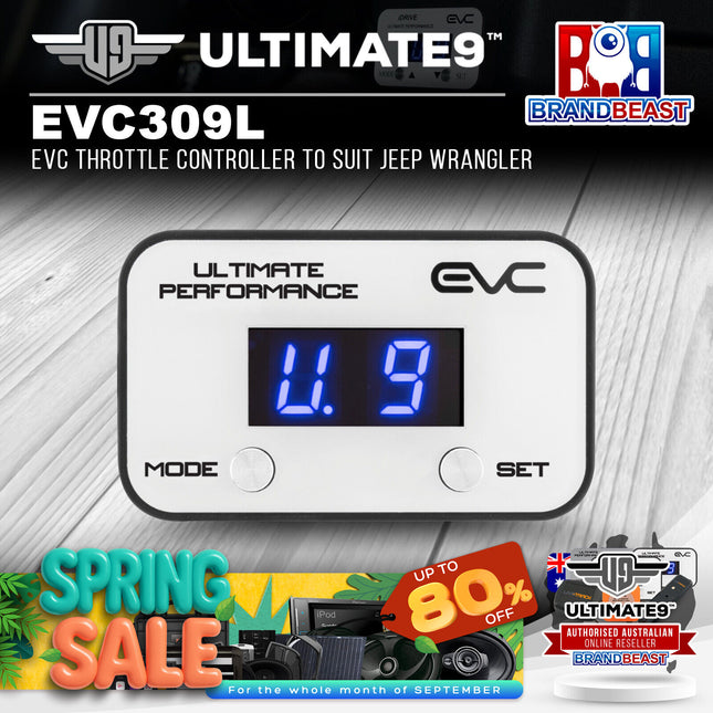 Ultimate9 EVC309L EVC Throttle Controller to Suit Jeep Wrangler
