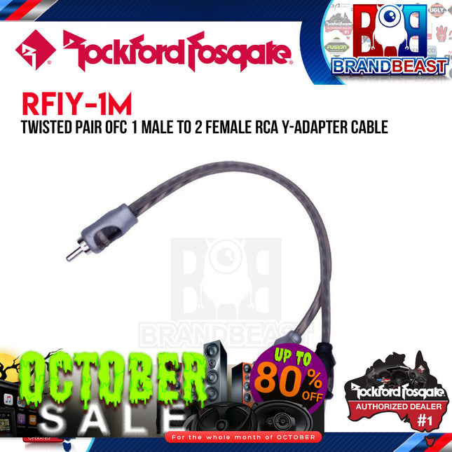 Rockford Fosgate RFIY-1M Twisted Pair Y-Adapter 1 Male To 2 Female