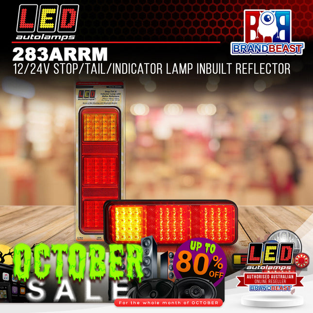 LED Autolamps 283ARRM 12/24V Stop/Tail/Indicator Lamp Inbuilt Reflector