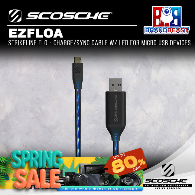 Scosche EZFLOA StrikeLine Flo - Charge/Sync Cable w/ LED for Micro USB Devices