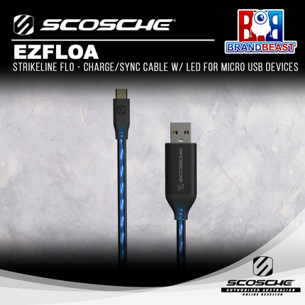 Scosche EZFLOA StrikeLine Flo - Charge/Sync Cable w/ LED for Micro USB Devices