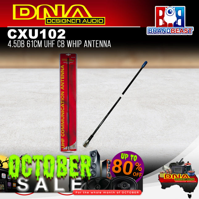 DNA CXU102 4.5dB UHF CB Whip Antenna - 61cm
