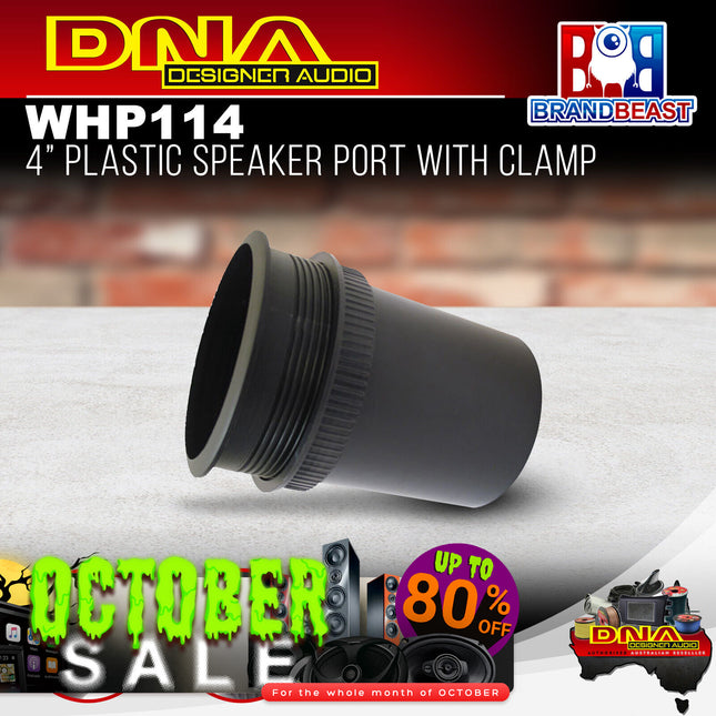 DNA WHP114 4" Plastic Speaker Port With Clamp - Black