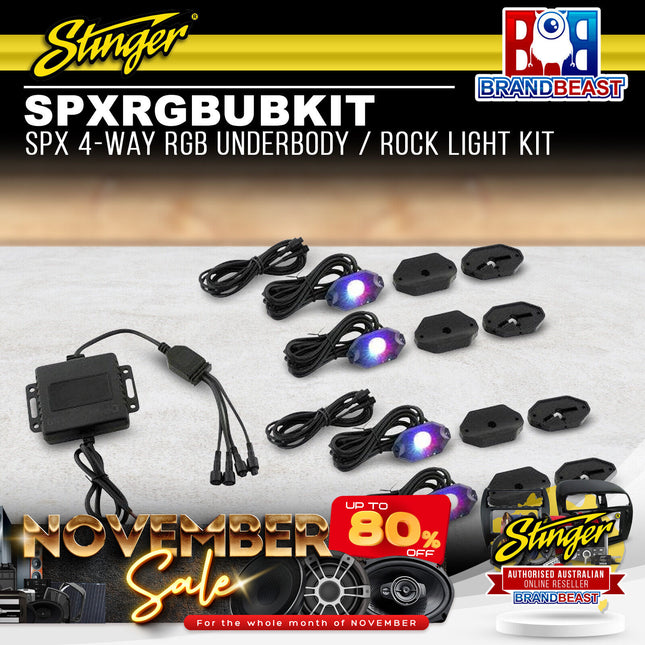 Stinger SPXRGBUBKIT SPX 4-Way RGB Underbody / Rock Light Kit