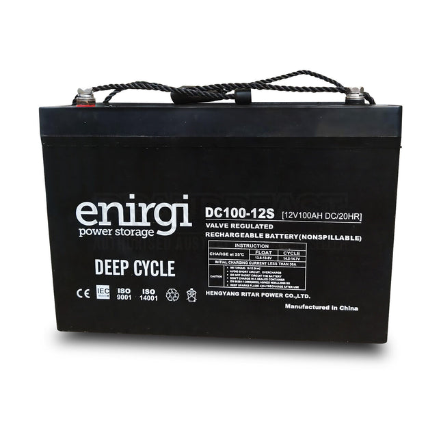 Enirgi DC100-12S 12V 100AH Valve Regulated AGM Deep Cycle Rechargeable Battery