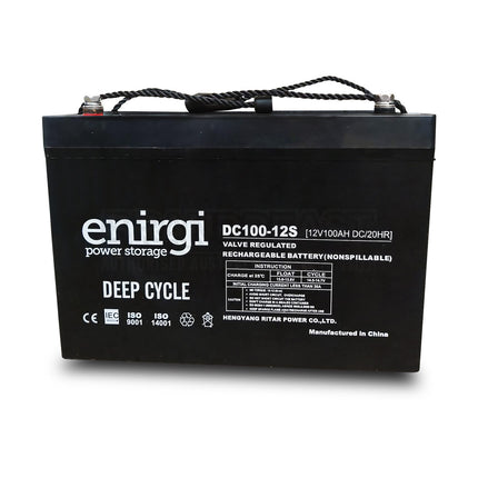 Enirgi DC100-12S 12V 100AH Valve Regulated AGM Deep Cycle Rechargeable Battery