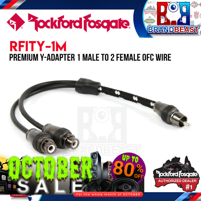 Rockford Fosgate RFITY-1M Premium Y-Adapter 1 Male To 2 Female