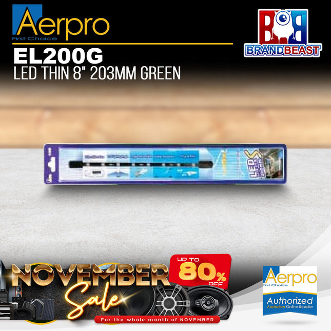 Aerpro EL200G 8" 203mm LED Thin Green
