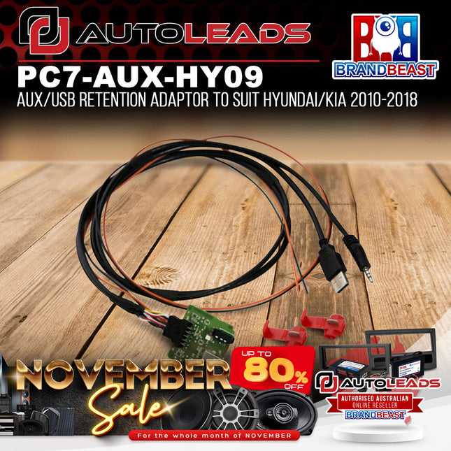 Autoleads PC7-AUX-HY09 AUX/USB Retention Adaptor to Suit Hyundai/Kia 2010-2018