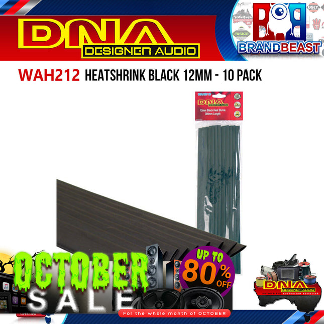 DNA WAH212 12mm Heatshrink Black - 10 Pieces