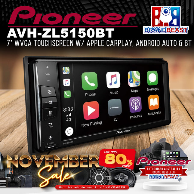 Pioneer AVH-ZL5150BT 7" Touch Screen Apple Carplay/Android Auto/Bluetooth Multimedia Player