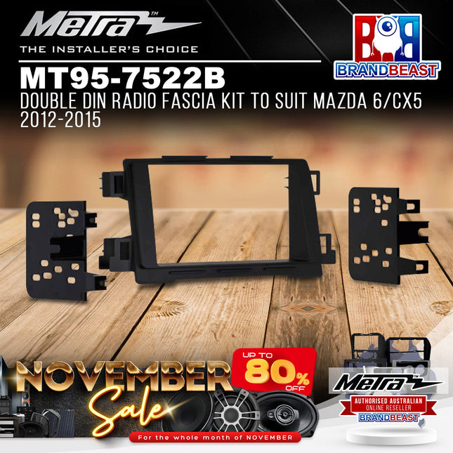 Metra MT95-7522B Double DIN Radio Fascia Kit Suit Mazda 6/CX5 2012 - 2015