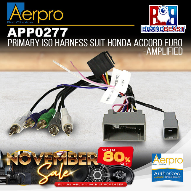 Aerpro APP0277 Primary ISO Harness to Suit Honda Accord Euro-Amplified