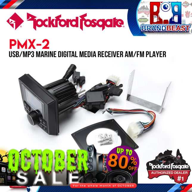 Rockford Fosgate PMX-2 Punch Marine Compact AM/FM/WB Digital Media Receiver