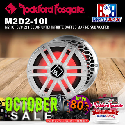 Rockford Fosgate M2D2-10I M2 10" DVC 2Œ© Color Optix Infinite Baffle Marine Subwoofer