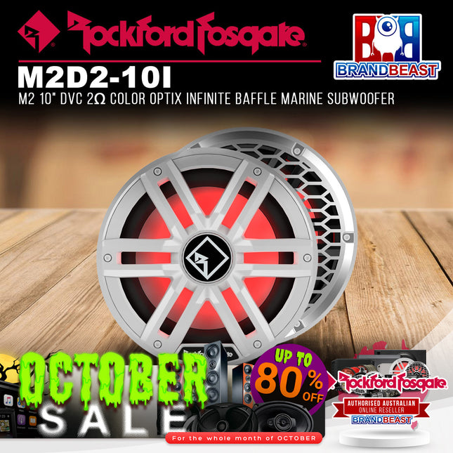 Rockford Fosgate M2D2-10I M2 10" DVC 2Œ© Color Optix Infinite Baffle Marine Subwoofer