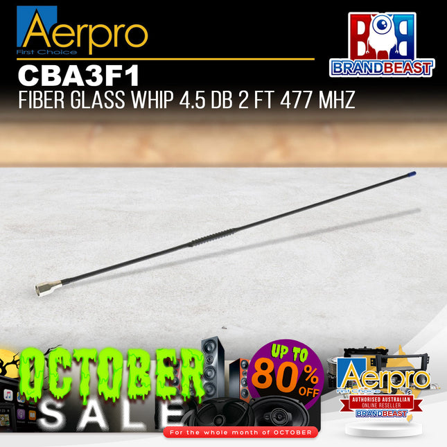 Aerpro CBA3F1 4.5dBi 477MHz 650mm Fibreglass UHF Antenna Whip