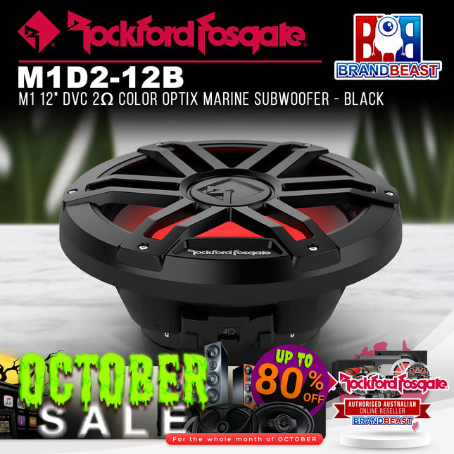 Rockford Fosgate M1D2-12B M1 12" DVC 2Œ© Color Optix Marine Subwoofer - Black