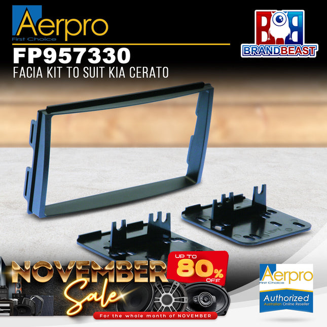 Aerpro FP957330 2DIN Textured Black Facia Kit Suit Kia Cerato LD & LD Hatchback