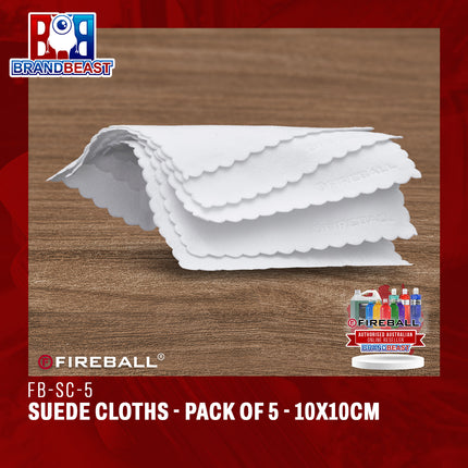 Fireball FB-SC-5 SUEDE CLOTHS - PACK OF 5 - 10x10cm