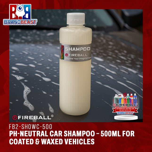 Fireball FB2-SHOWC-500 | pH-Neutral Car Shampoo – 500ml for Coated & Waxed Vehicles